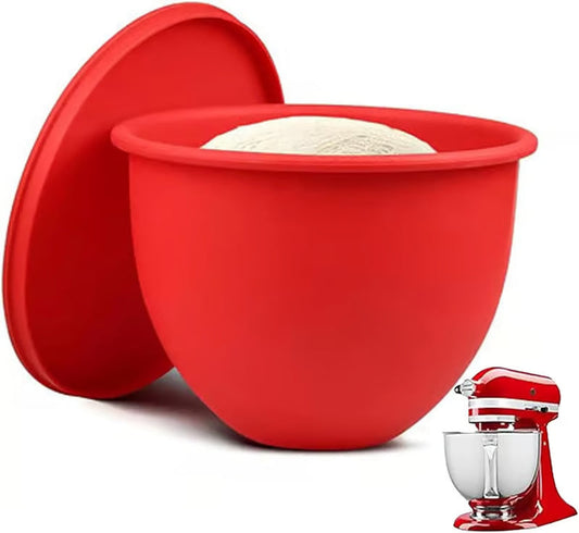 Silicone mixing bowl insert with lid for a stand mixer