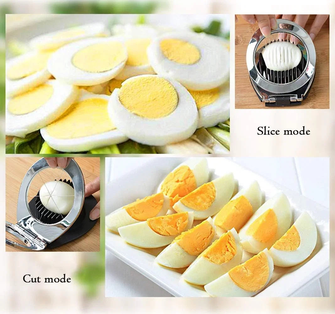 Stainless steel egg slicer with non-slip base