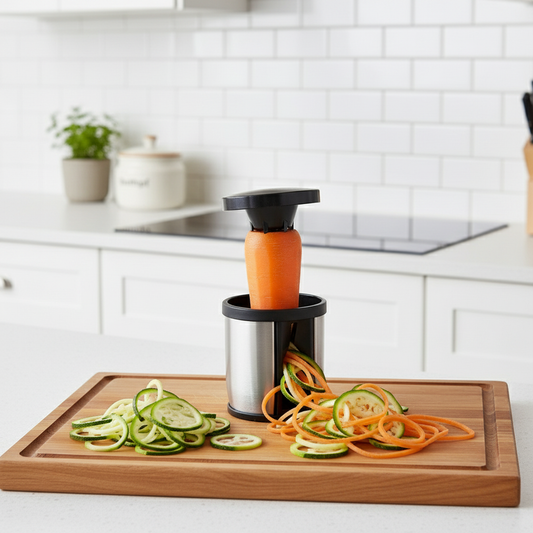 Stainless steel handheld vegetable spiralizer