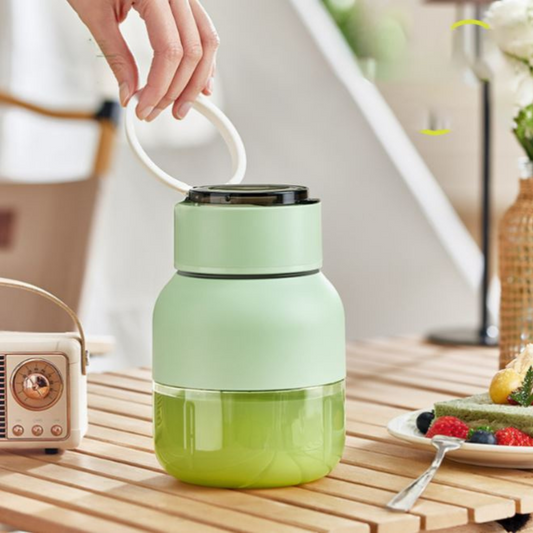 Portable 2-in-1 blender and juicer with stainless steel blades