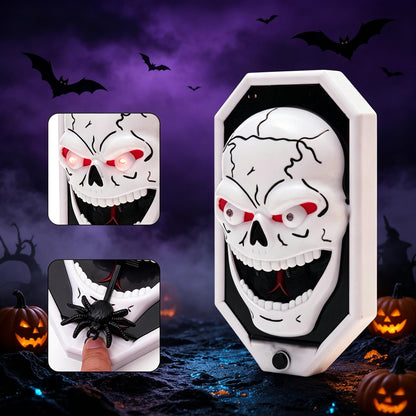 Scary Halloween doorbell prop detail