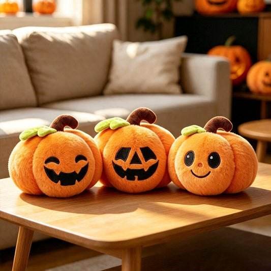 Halloween plush toy set with ghost, skeleton, bat and pumpkin characters