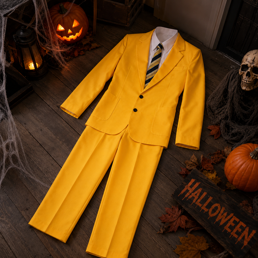 Mens monster suit costume with jacket, trousers and headpiece