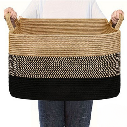Large 55L foldable storage basket with carry handles