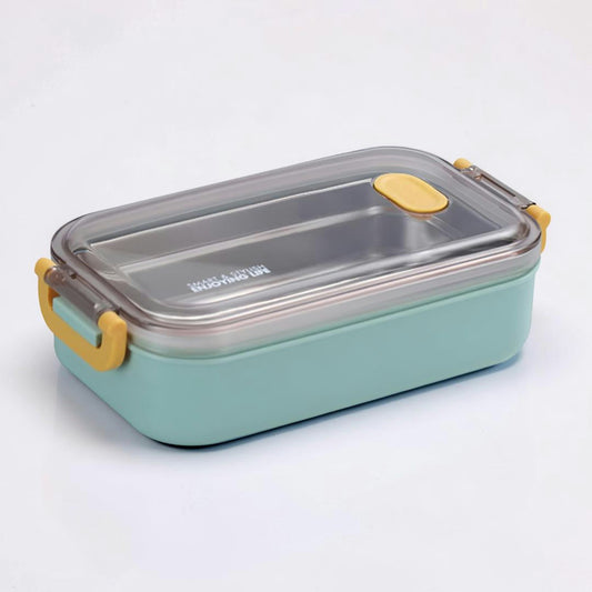 Insulated stainless steel lunch box with leakproof lid and compartments