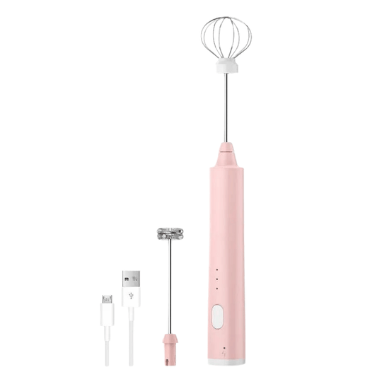 Mini hand mixer with stainless steel whisk attachments