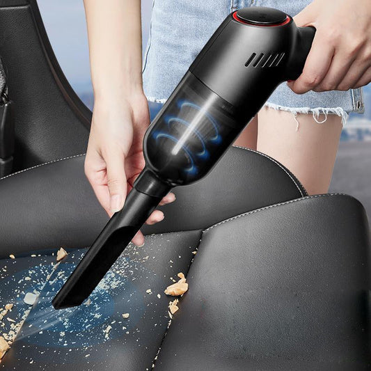 Portable handheld car vacuum cleaner with nozzle attachment