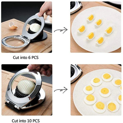 Stainless steel egg slicer with non-slip base
