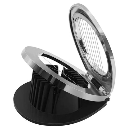 Stainless steel egg slicer with non-slip base