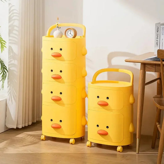 Toy storage rack trolley with removable drawers and wheels