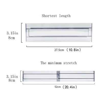 Adjustable drawer dividers separating folded clothing