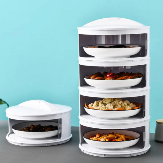 Stackable food storage container with dust-proof lid