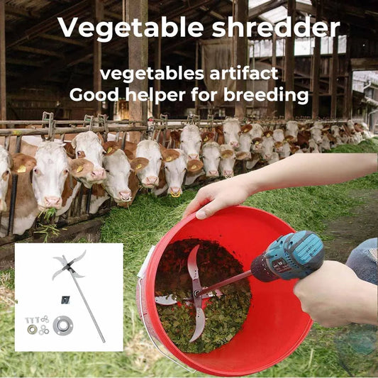 Stainless steel vegetable shredder with four blades