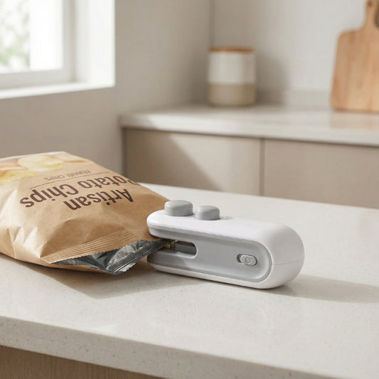 Portable USB rechargeable bag sealer with cutter