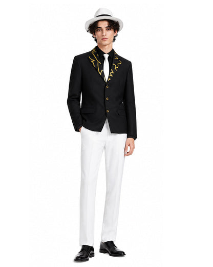 Black costume suit jacket with button front