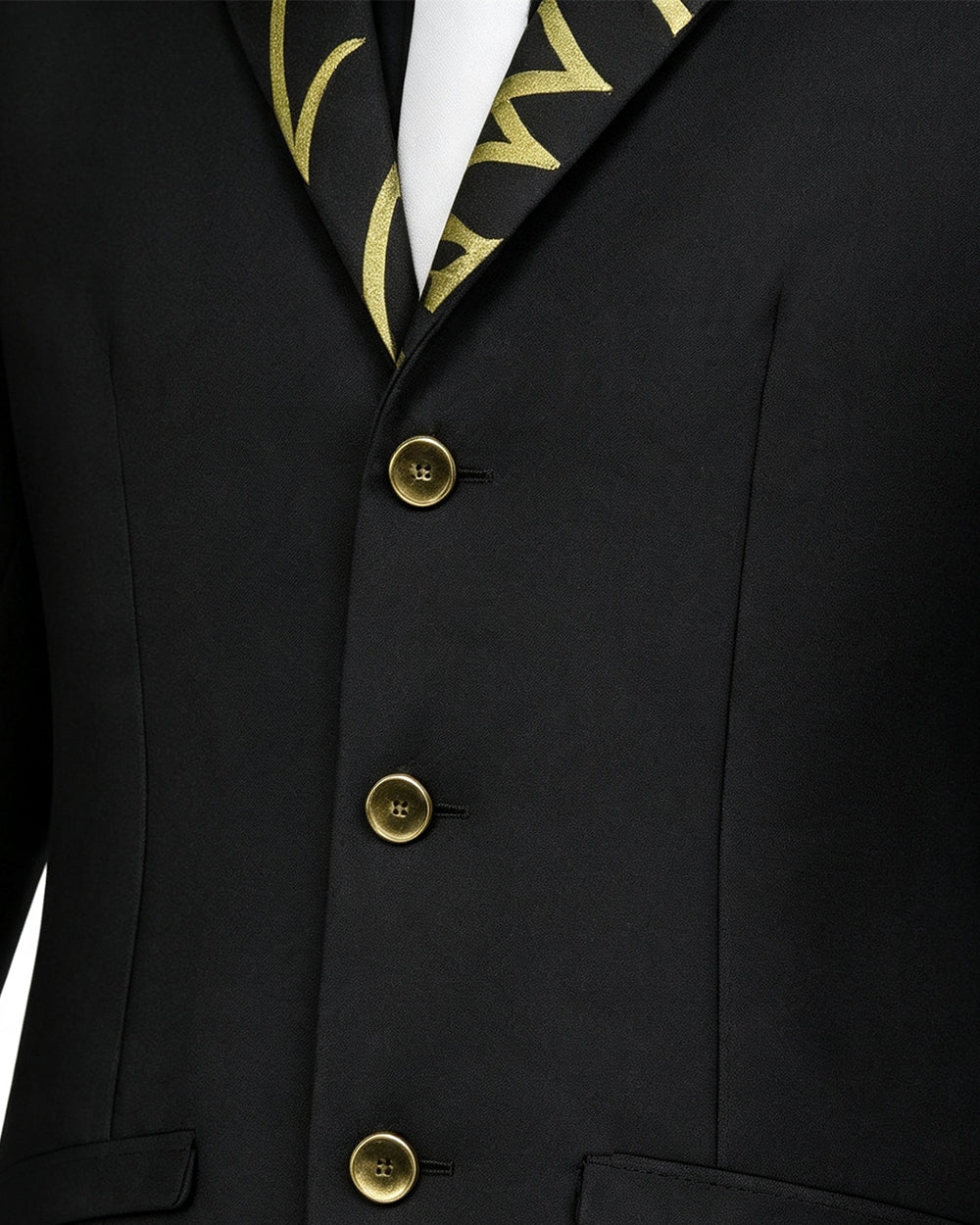 White tie detail on the demon king costume shirt