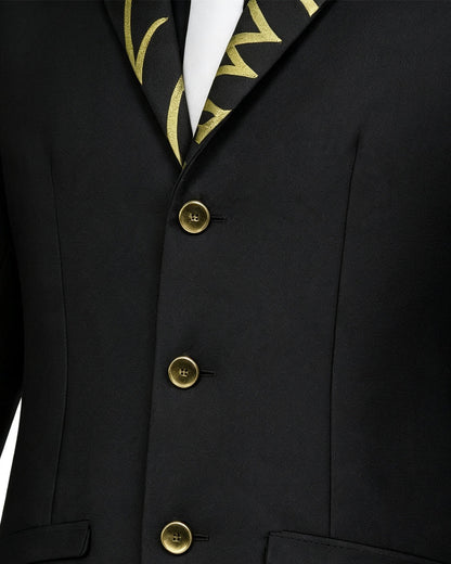 White tie detail on the demon king costume shirt