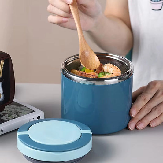 Insulated stainless steel food jar with leakproof screw lid