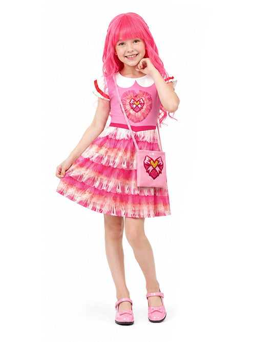 Toddler girls pink princess dress with matching crossbody bag