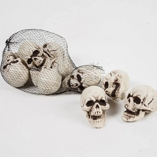 Mini white skull Halloween decoration props, ten-piece set