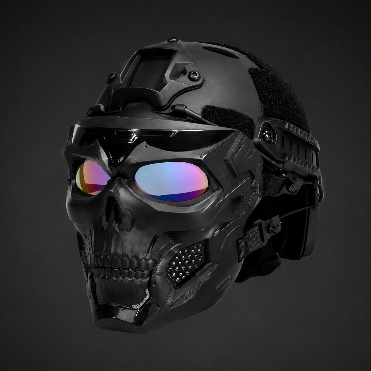 Skull mask front view with moulded detailing