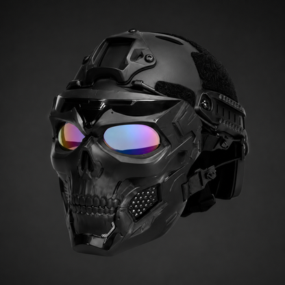 Skull mask front view with moulded detailing