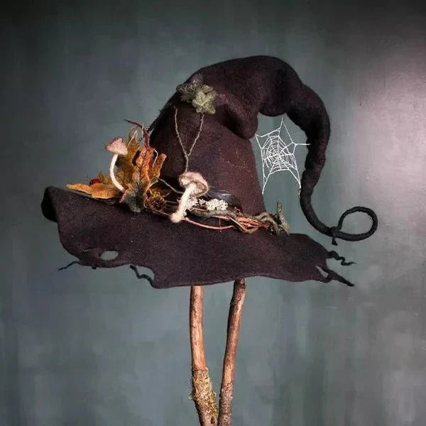 All five colour options of the Halloween witch hat