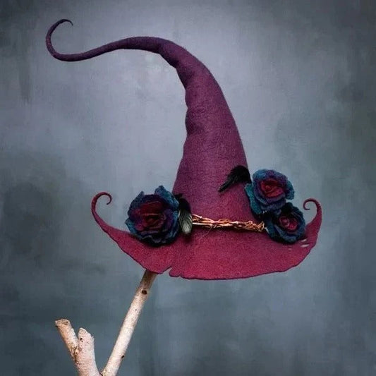 Pointed Halloween witch hat with adjustable fit