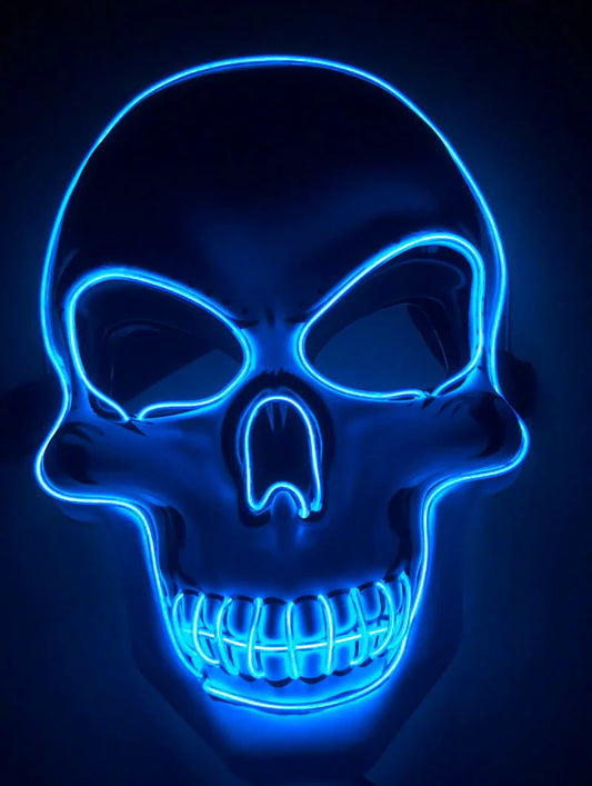 LED skeleton mask with glowing light-up lines