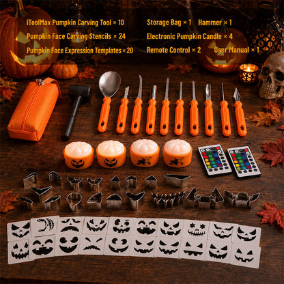 Complete 36 piece pumpkin carving kit