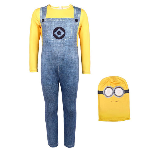 Kids yellow cosplay costume with jumpsuit and helmet