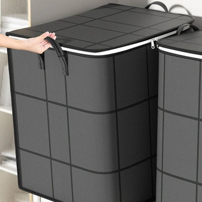 Duvet storage bag with clear label window